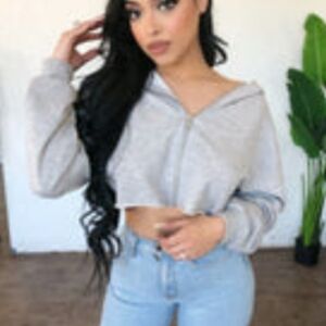 OOTDFASH - MARLYN ZIPPER HOODIE (HEATHER GREY)